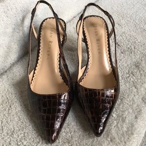 Joan Rivers Slingback Croco Tortoise Pump Sz6
